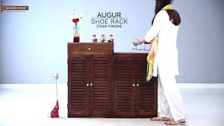 Shoe Rack – Shop Augur Shoe Rack in Teak Finish online - Wooden Street Keep all your expensive footwears like boots, heels, ...