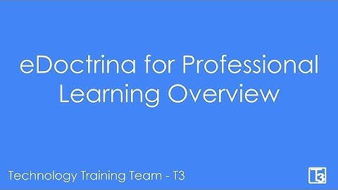 eDoctrina:  Overview of Professional Learning for Learners