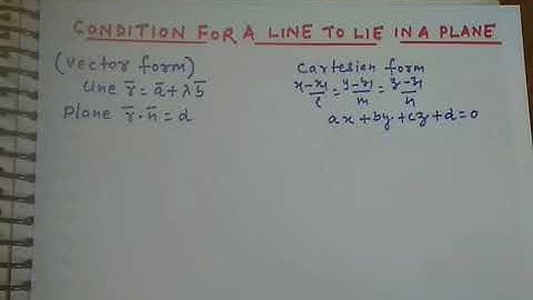 Condition of a Line to Lie In a Plane Three Dimensional Geometry