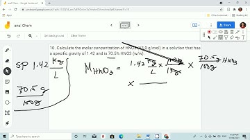 Solving Concentration given specific gravity and w/w