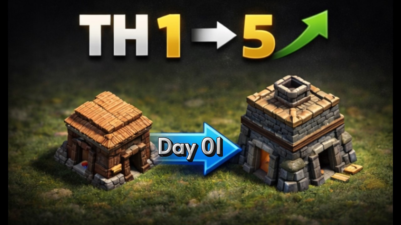 Day 01: of playing clash of clans till I go to town hall 18