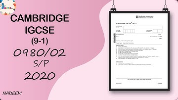 0980/02/SP/20 | Worked Solutions | 2020 (9-1) IGCSE Maths Paper (EXTENDED) #0980/02/SP/2020 #0980
