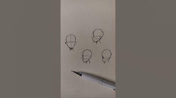 cách vẽ khuôn mặt ở 4 góc độ khác nhau #art #vetranh #shorts