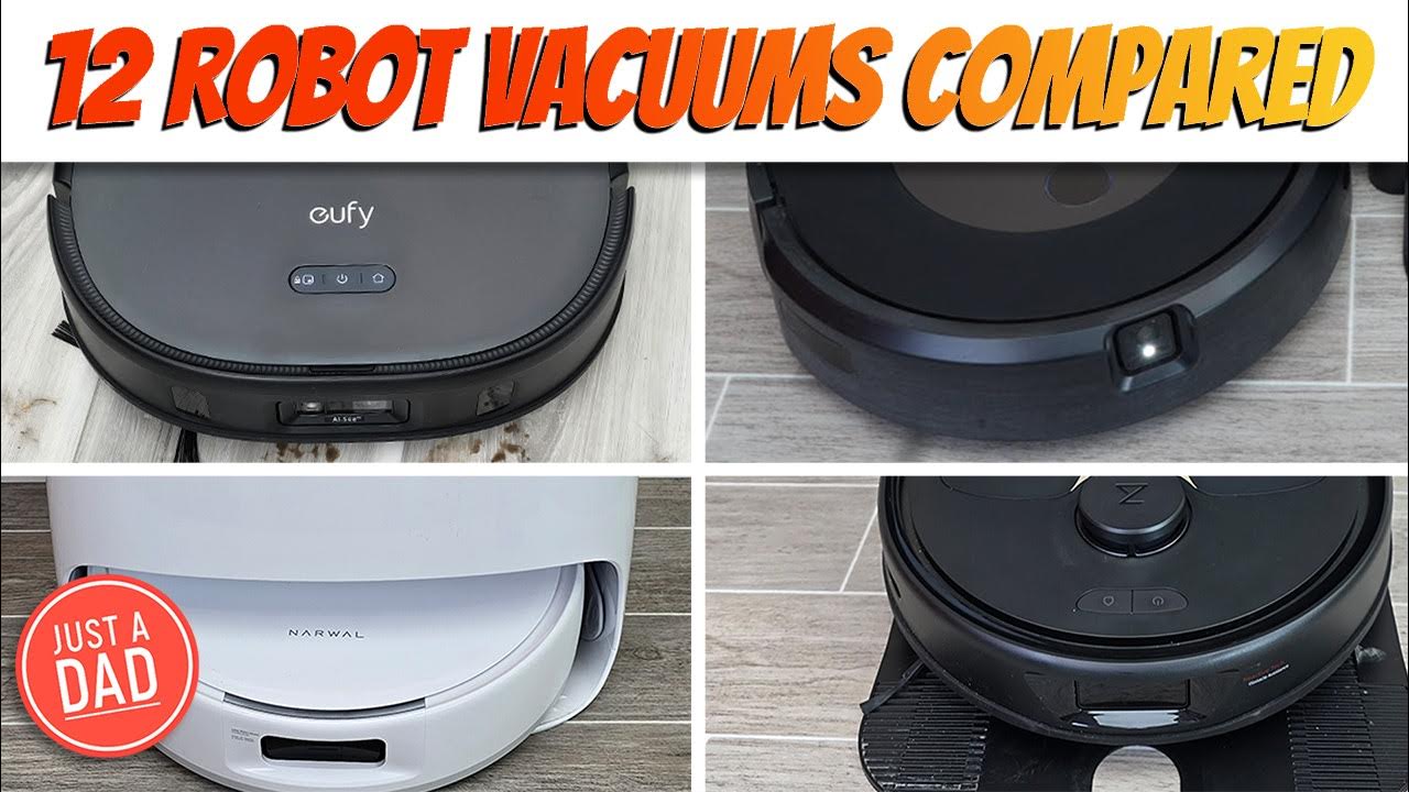12 Robot Vacuums COMPARISON Roomba, Shark, Narwal, Roborock, Eufy, Dreametech, Eureka, and