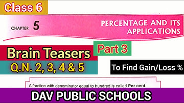DAV class 6 maths chapter 5 Brain Teasers Q.N. 2, 3, 4 & 5