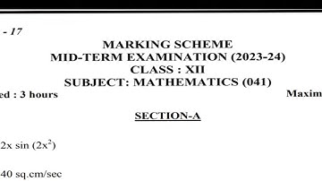 CLASS 12 MATH EVENING  SOLUTION-ANSWER  KEY 2023-24 MID TERM EXAM ll MATH QUESTION PAPER CLASS 12TH