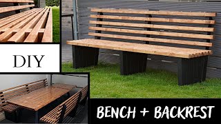Bank mit Rückenlehne selber bauen/Feuertisch Bank/ Bench with Backrest DIY/Gartenbank selber bauen
