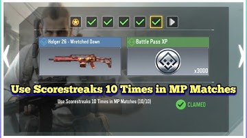 Call Of Duty Mobile Use Scorestreaks 10 Times in MP Matches Task Complete