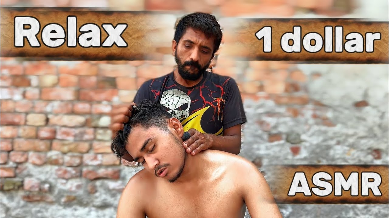 Asmr deep tissue head massage with, chiropractic adjustment 