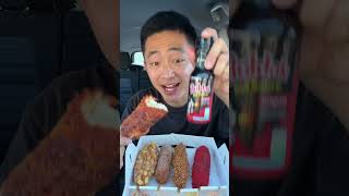 Trying Buldak Korean Corn Dogs 🔥 #shorts