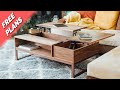 Double Lift Top Coffee Table + FREE PLANS || How To Build Woodworking