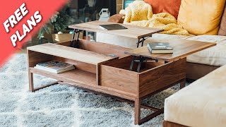 Double Lift Top Coffee Table + FREE PLANS || How To Build Woodworking