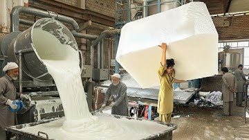 Incredible Chemistry of Polyurethane PU Foam Manufacturing | Process of Making White Giant PU Foam