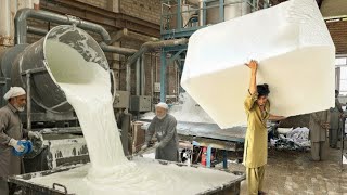 Incredible Chemistry of Polyurethane PU Foam Manufacturing | Process of Making White Giant PU Foam