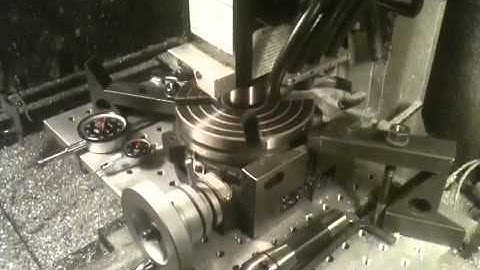 Locating center on rotary table. " poor man