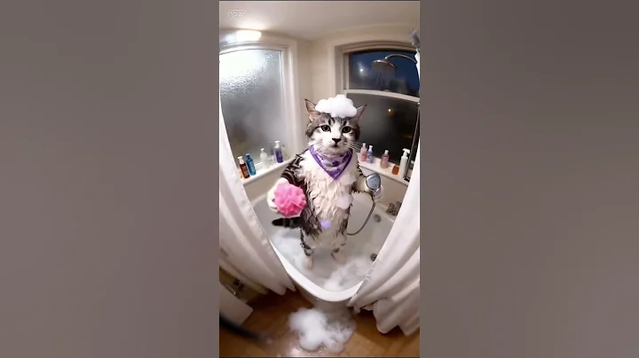 Video 11664711: kitten cutecat funnycat, cat bathing washing, cute cat bathing