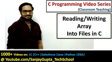 Reading and Writing Array into File in C language | C programming video tutorials series