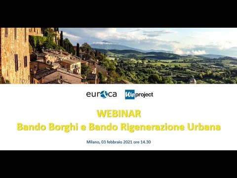 WEBINAR bandi Valorizzazione