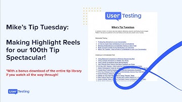 UserTesting Tips - Mike