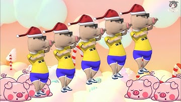 Heo Con Áo Vàng Nhảy Vui Nhộn - Heo Ủn Ỉn Cha Cha Cha | Siêu Phẩm Triệu View Đàn Heo Con | Pig Dance