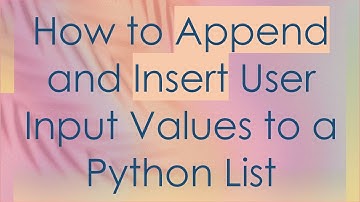 How to Append and Insert User Input Values to a Python List