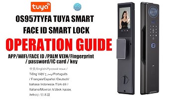 Tuya Face ID Smart Lock Registering fingerprint password ic card,connecting lock to wifi