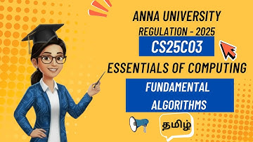 Fundamental algorithms in essentials of computing tamil||CS25C03||Anna University regulation 2025.