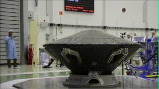 ExoMars EDM Structural Model undergoing X-axis vibration testing on the QUAD shaker