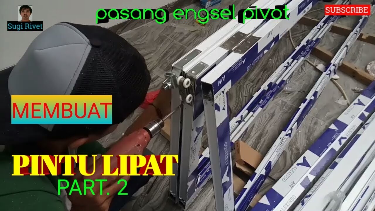  Cara  Membuat Pintu  Lipat Aluminium  Part2 Pasang  Roda Rel 