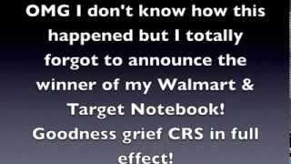 Winner of my Notebook Givewaway