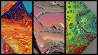 3 Acrylic Pours in 10 Minutes  3 Different Abstract Paint Pouring Techniques