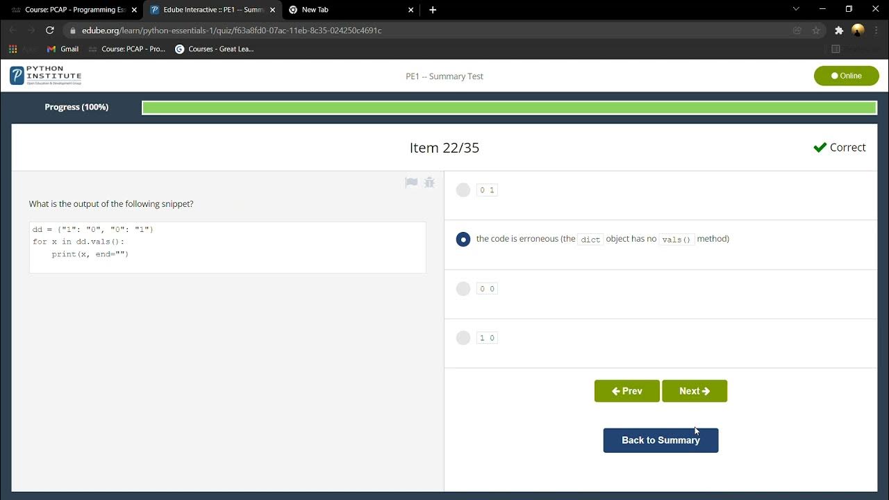 Pass your cisco PE1- Summary Test With 100% result 2022 || 35/35 ...