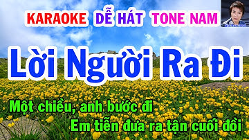 Karaoke  Lời Người Ra Đi  Tone Nam  Nhạc Sống  gia huy beat