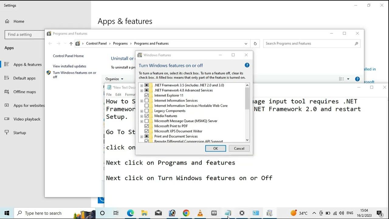 How to solve or fix microsoft indic language input tool requires net
