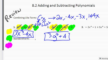 6.3 Adding Subtracting Polynomials