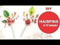 Two DIY Hairpins in 10 Minutes for Your Kids. Baby Hair Accessories and Gift Ideas.