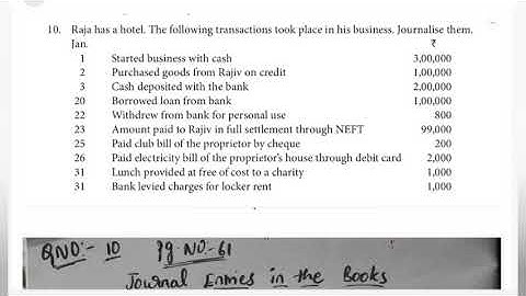 TN STATE BOARD 11th ACCOUNTANCY - UNIT 3 - JOURNAL ENTRY EXERCISES QUESTION NO: 10 EXPLANATION