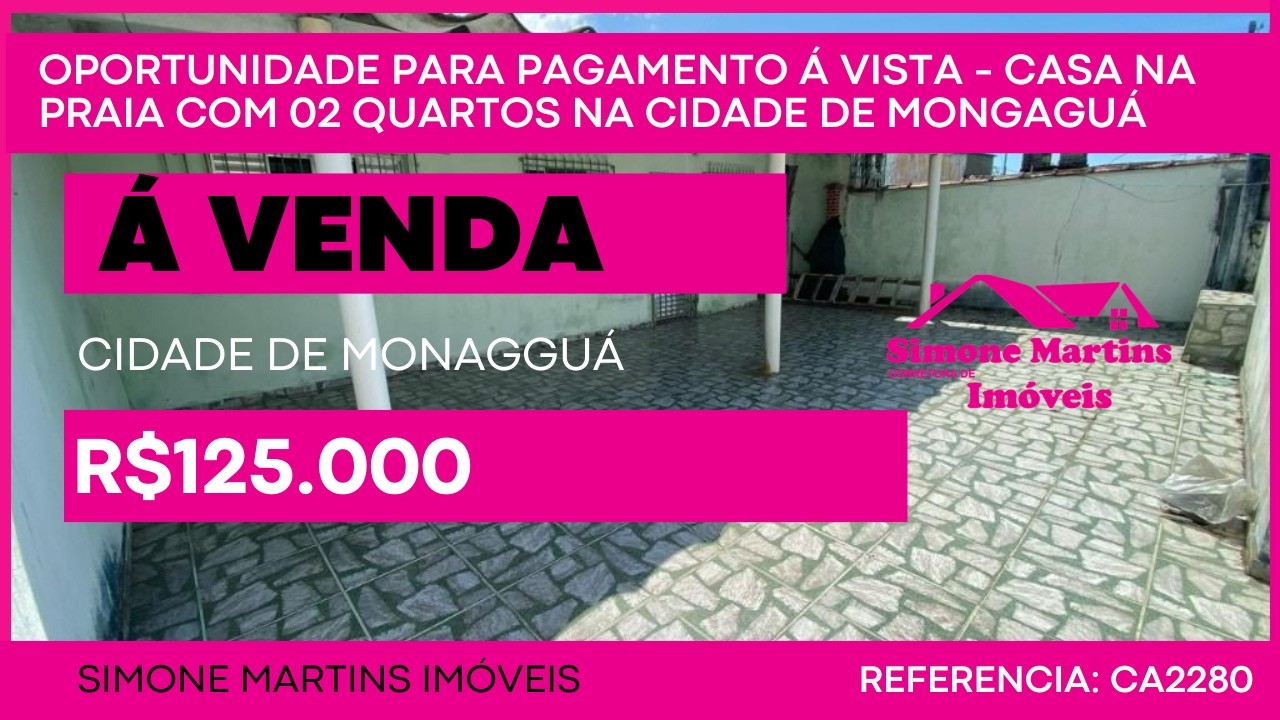 OPORTUNIDADE PARA PAGAMENTO Á VISTA, CASA NA PRAIA COM 02 QUARTOS NA CIDADE DE MONGAGUÁ - REF CA2280