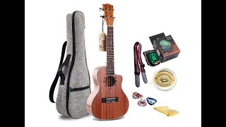 Naneki Concert Ukulele Cutaway Uke Maghogany Wood Hawaiian 24 Inches Ukeleles For Beginner -Overview