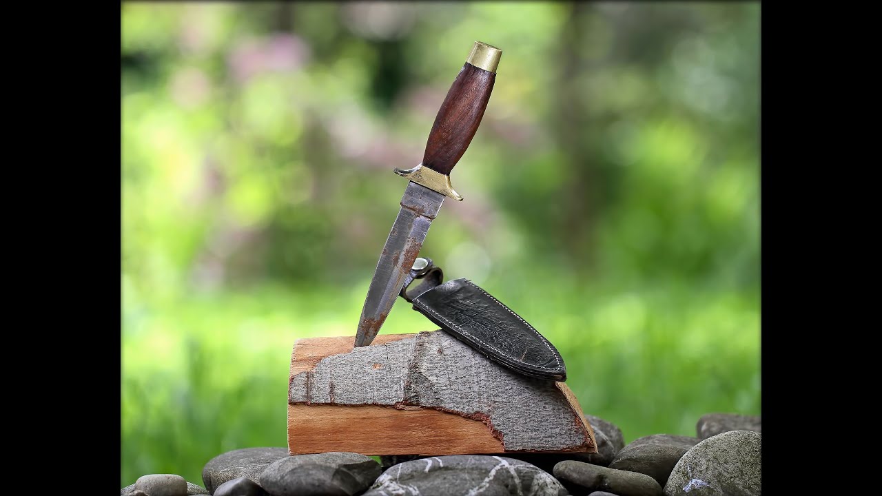 Vintage Rusty Pakistan Stiletto With Sheath.