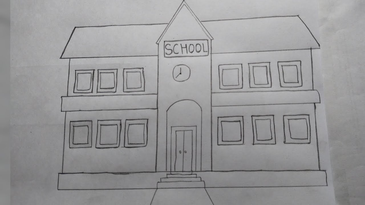 How to draw school easy drwaing step by step full Tutorial#drawing 