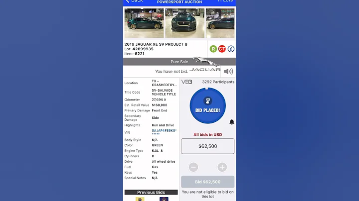 With only 300 ever made this 2019 Jaguar XE SV Project 8 is already SOLD. Check us out now!