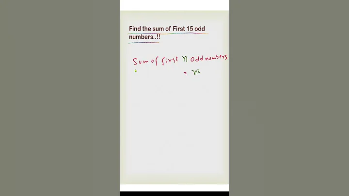Sum of First 15 odd numbers in 5 secs | Maths Magix #shorts