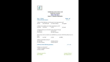 CLASS 11 Computer Science  -  Half Yearly Practice Question papers Chapter Wise 2022-2023  | TN