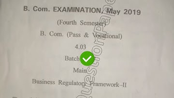 2019 CBLU BCom Pass 4th Sem Business Regulatory Framework Question Paper