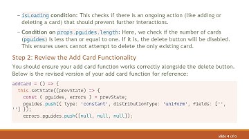 How to Disable Delete Button in React.js Until a New Card is Created