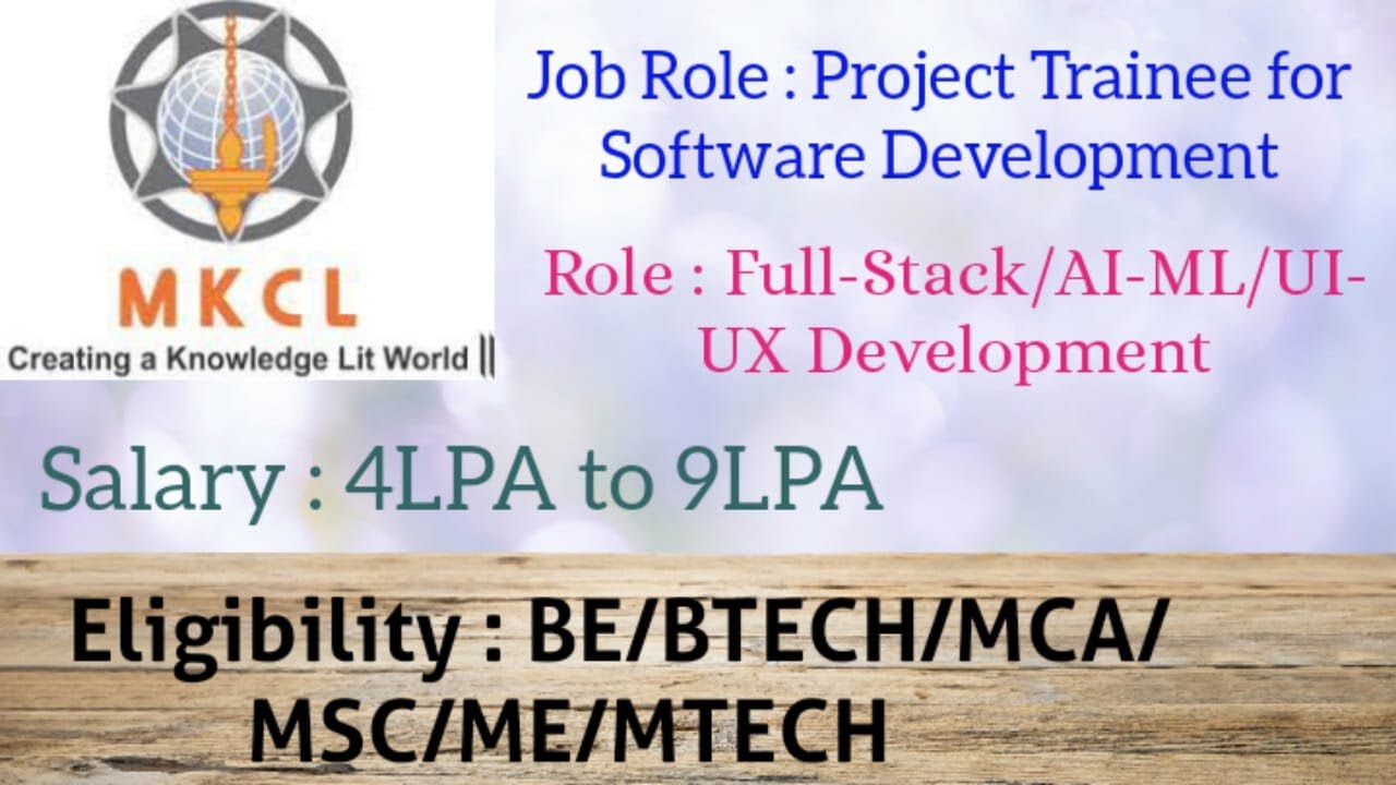 MKCL(Maharashtra Knowledge Corporation Limited) Hiring Project Trainee ...