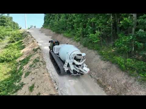 Tracked Concrete Mixer on 60% Grade