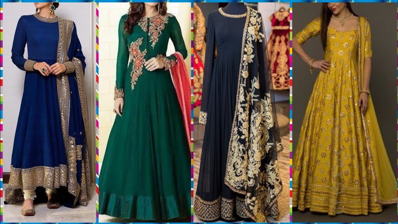 Beautifull Stylish Embroidery Long Frocks Designs - YouTube