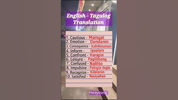 English- Tagalog Translation Part 6 #englishtagalog #educationalvideos #filipinowords #shorts